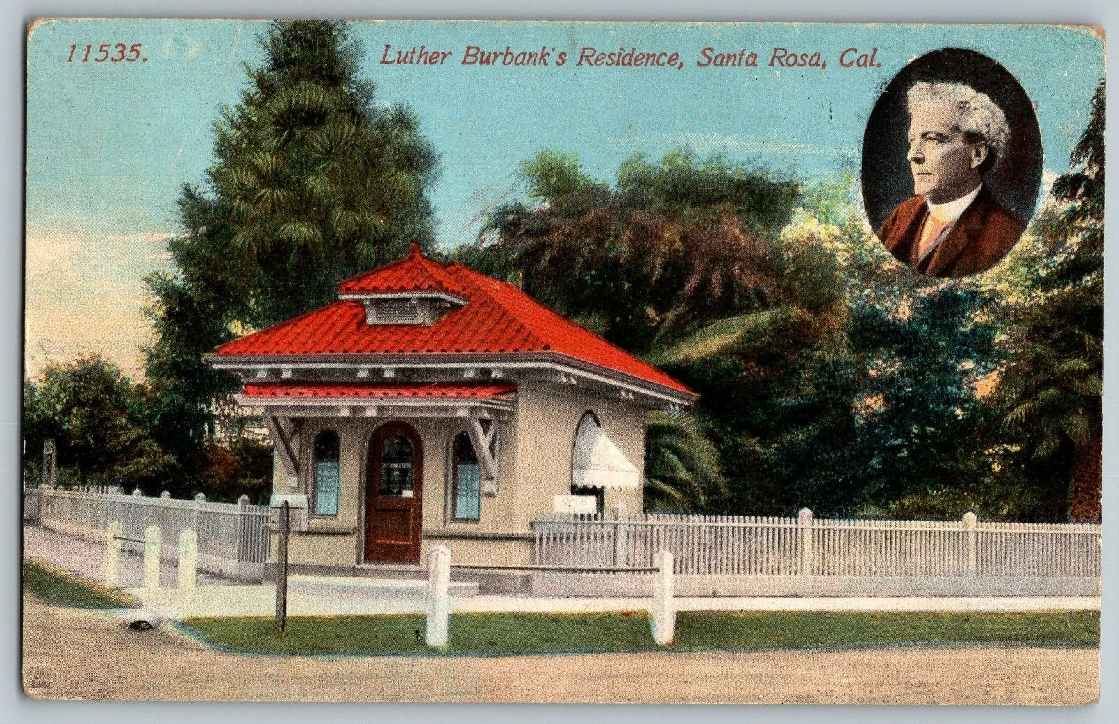 Santa Rosa, California - Luther Burbank\'s Residence - Vintage Postcard - Posted