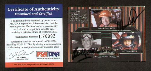 Bobby & Donnie Allison signed autograph card PSA/DNA