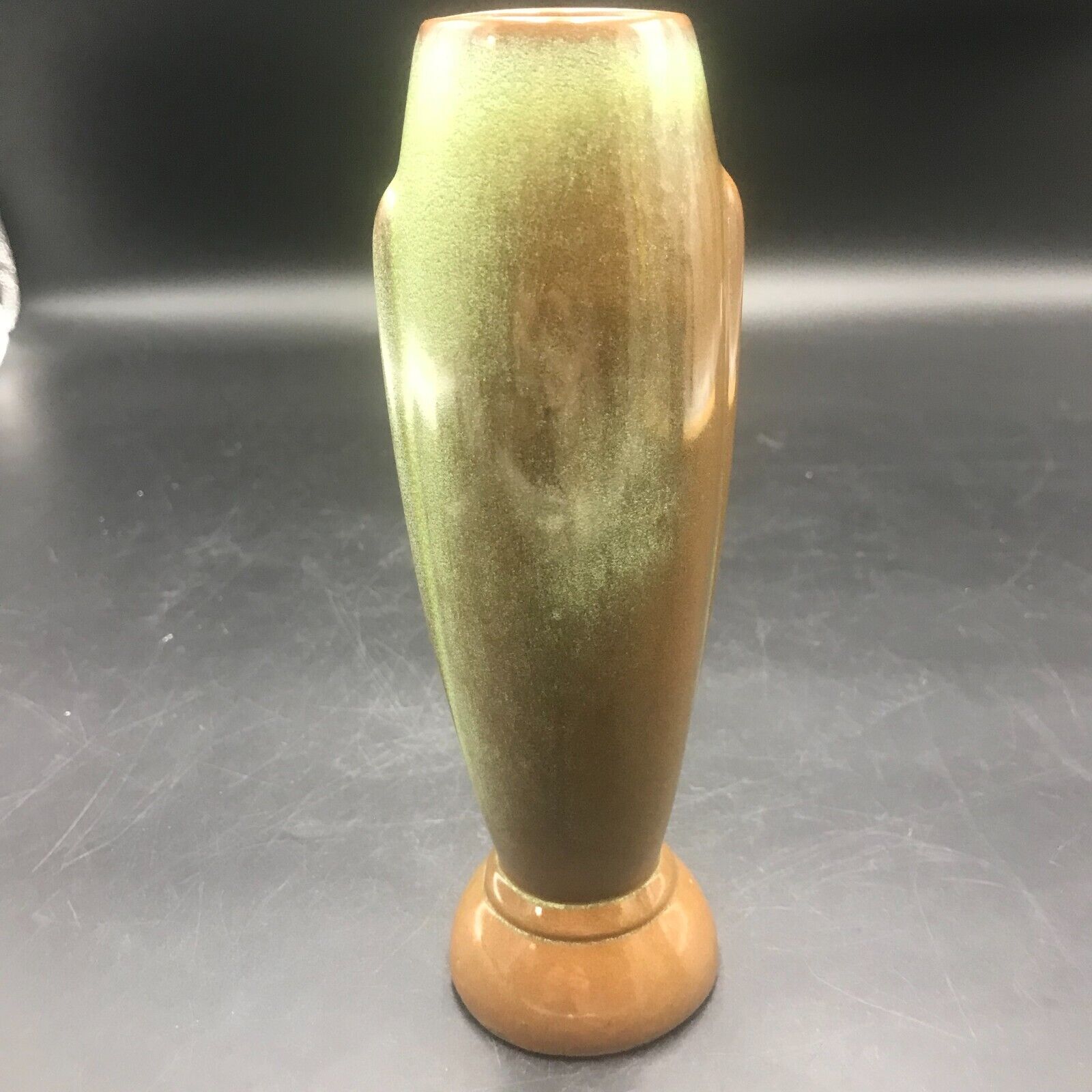 Vintage Frankoma Pottery Flower Crocus Vase # 43 Prairie Green OLDER MARK