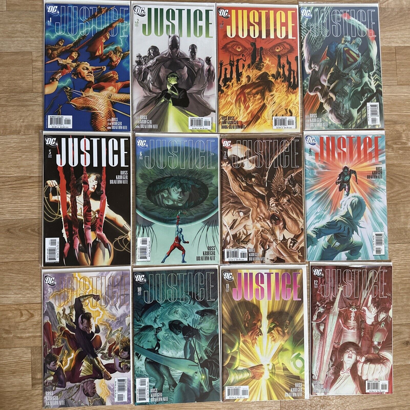 Justice #1-12 COMPLETE SERIES SET - DC Comics 2005 - Alex Ross Covers - JLA JSA