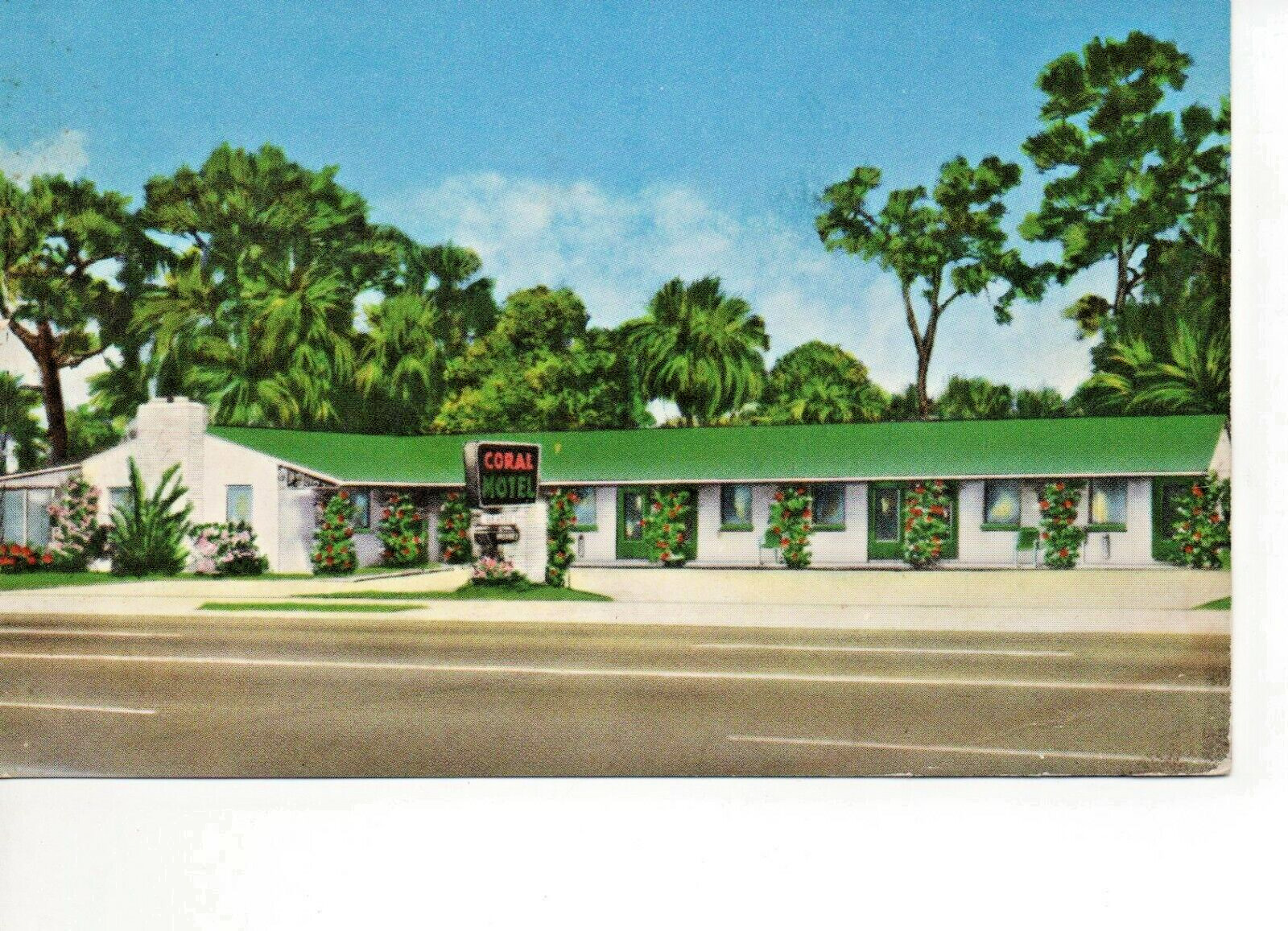 Postcard FL Vero Beach Florida Coral Motel US 1 South c.1950s F1