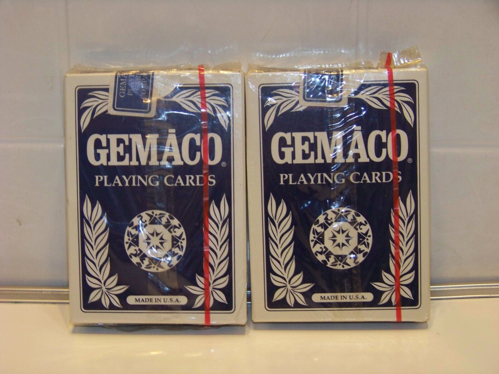 2 SEALED Gemaco Gem back Casino-Pro Playing Cards Armor Finish Blue