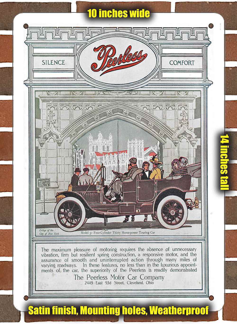 Metal Sign - 1911 Peerless Model 31 Four-Cylinder- 10x14 inches