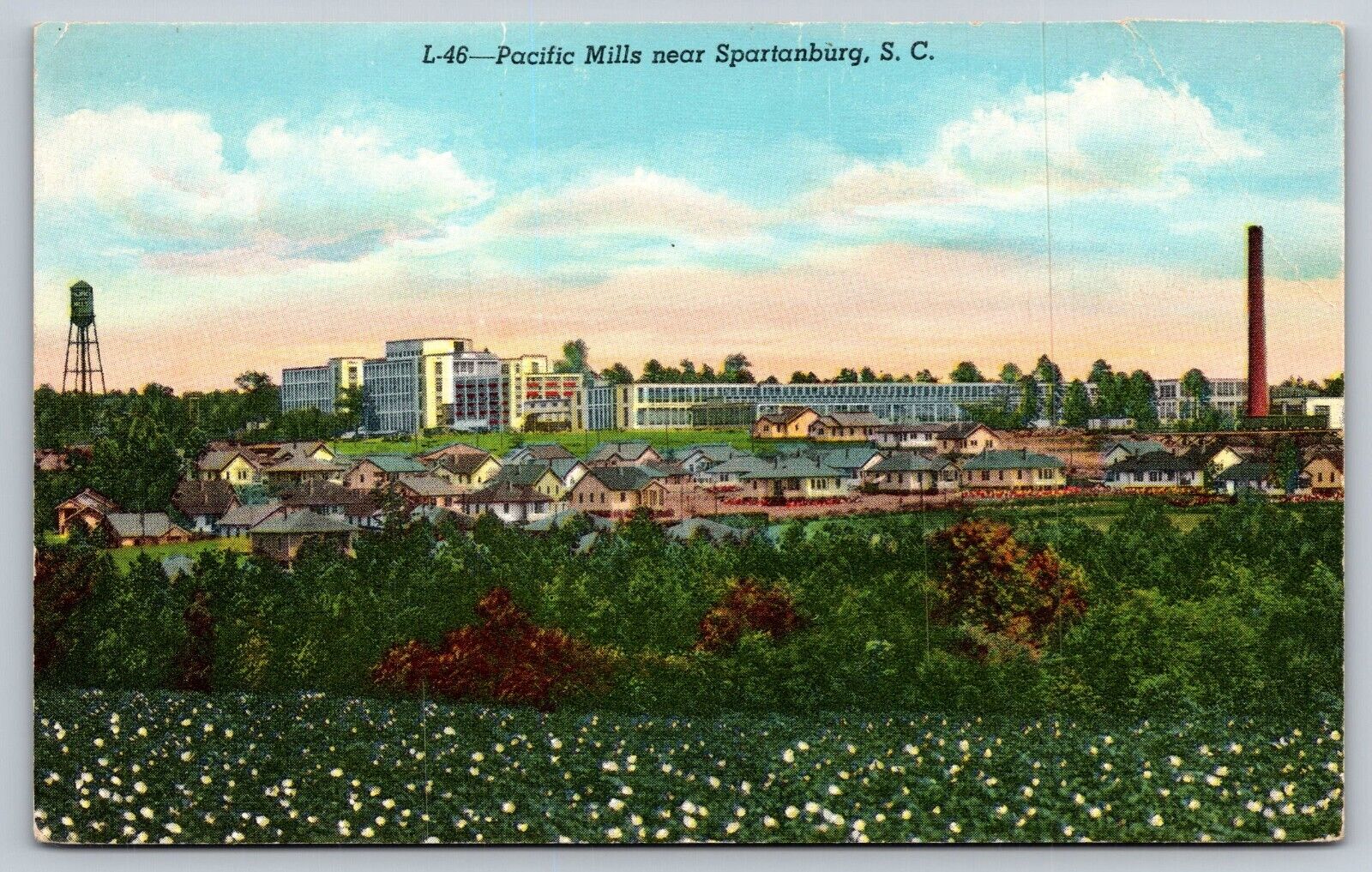 Postcard Pacific Mills Spartanburg South Carolina