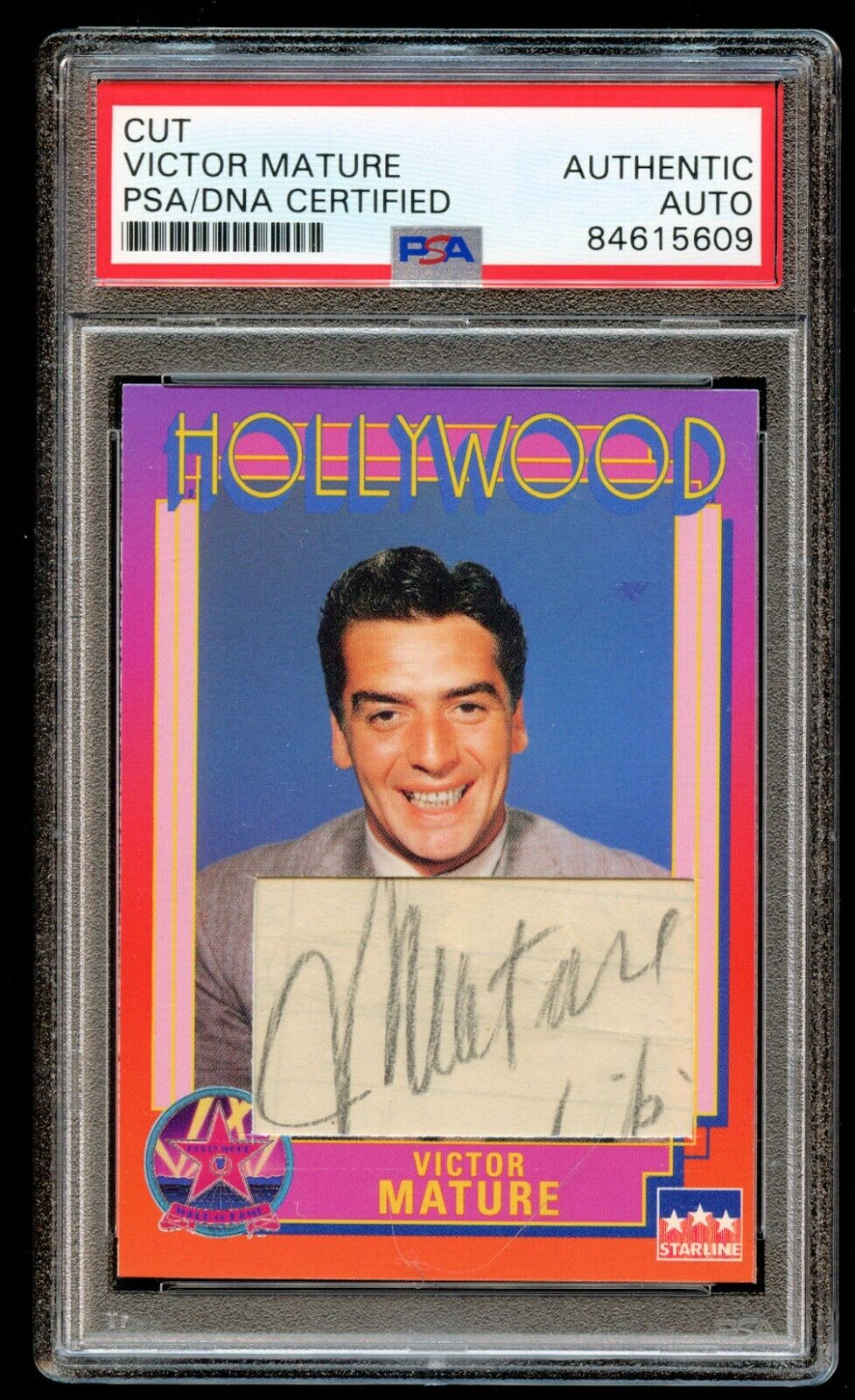 Victor Mature #87 signed autograph Custom Cut Hollywood Walk of Fame Card PSA