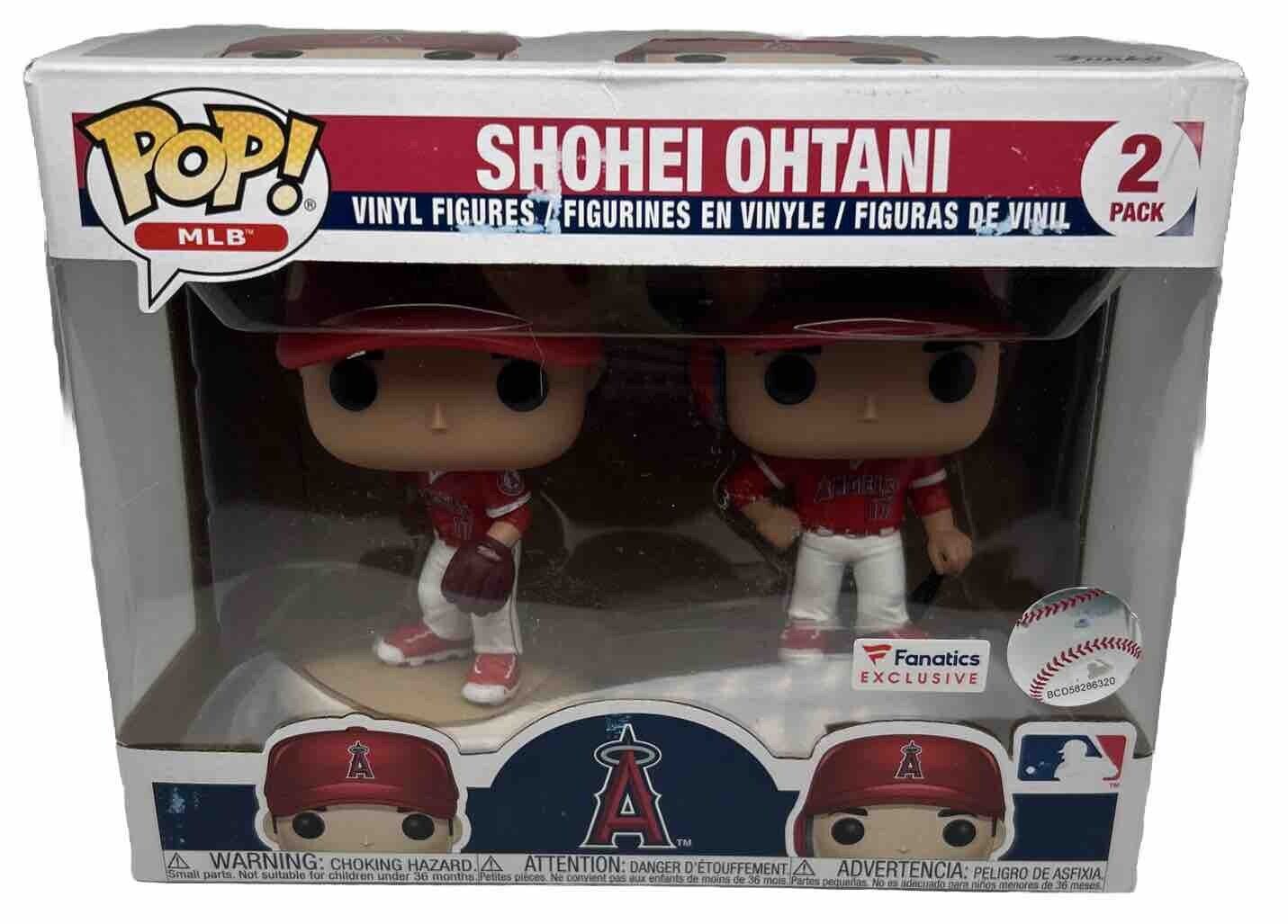 Funko Pop 2-Pack Shohei Ohtani MLB LA Angels In Pop Protector (Soft Box Damage)