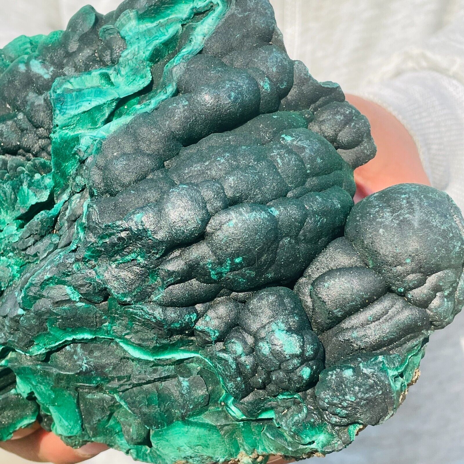 1760g Large Natural Green Malachite Stalactitic Quartz Crystal Mineral Specimen