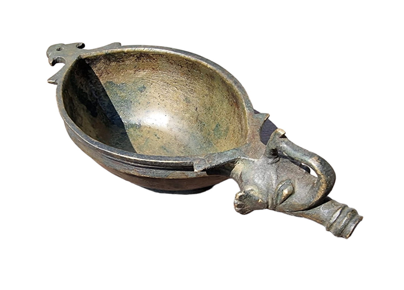1800\'s Old Antique Brass / Bronze Rare Elephant Face Spices Kharal Mortar Pestle