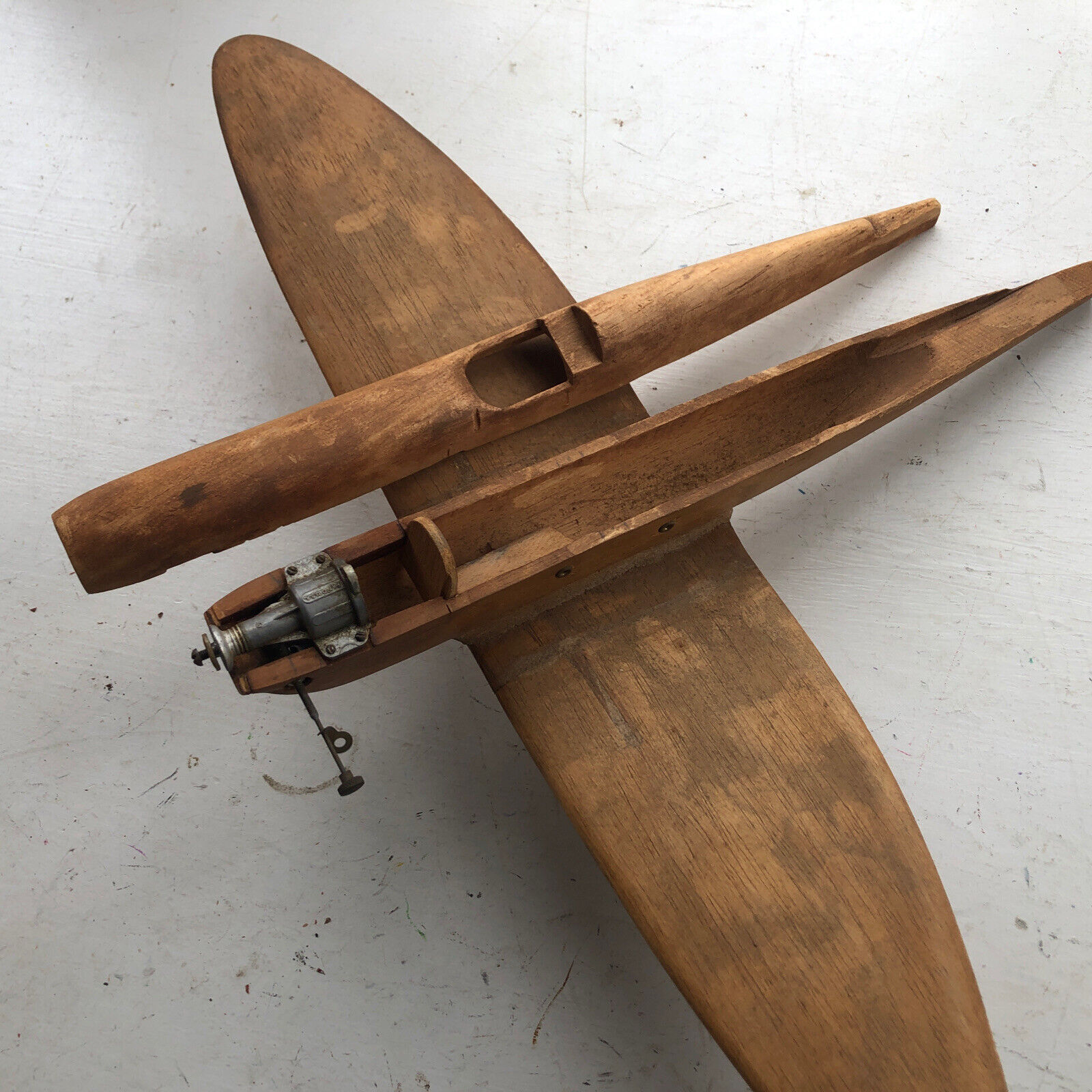 Vintage Hand Carved Balsa Wood Air Planes — Spitfire 1940s