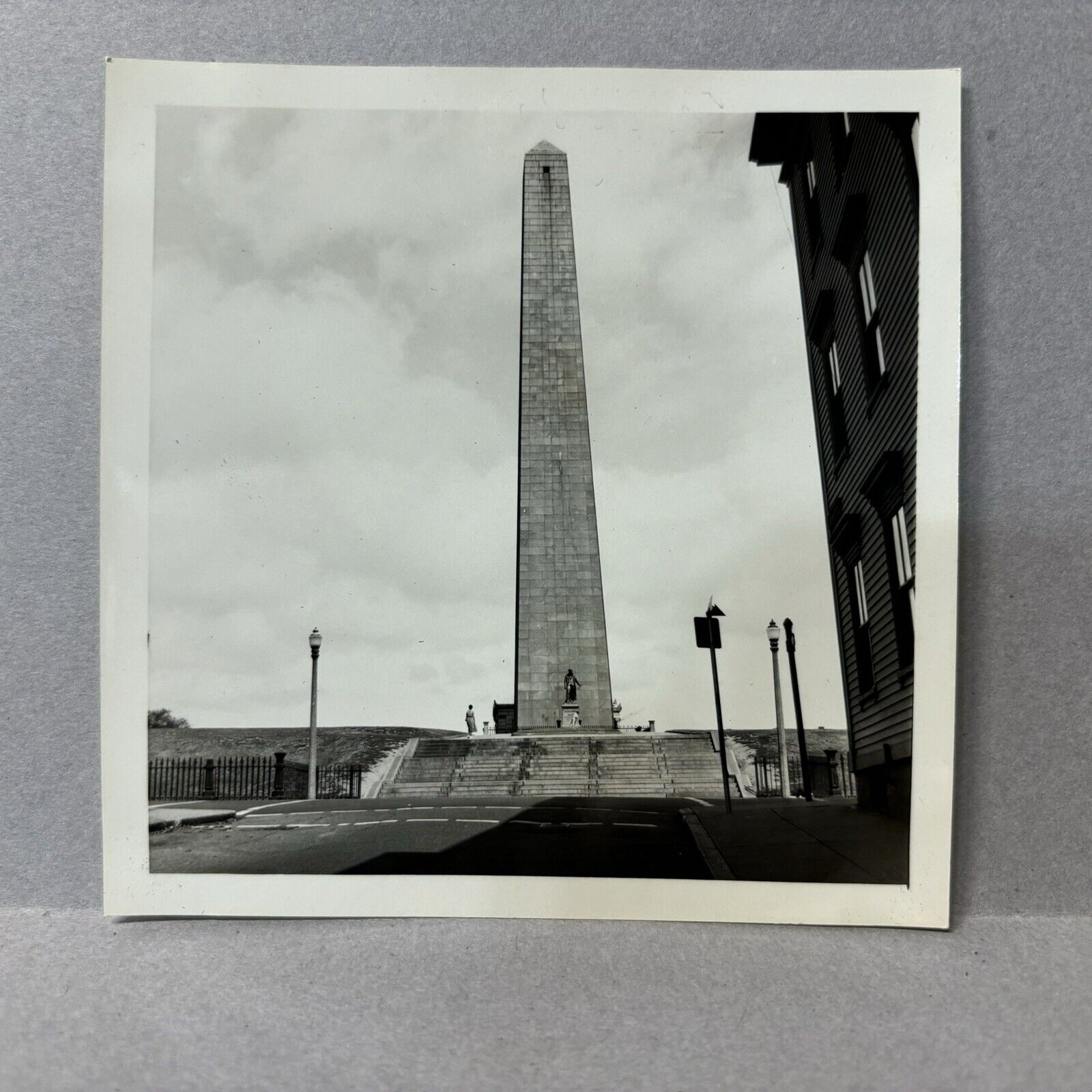 Vintage Found Photo Bunker Hill Monument Boston Charlestown, MA 1950s