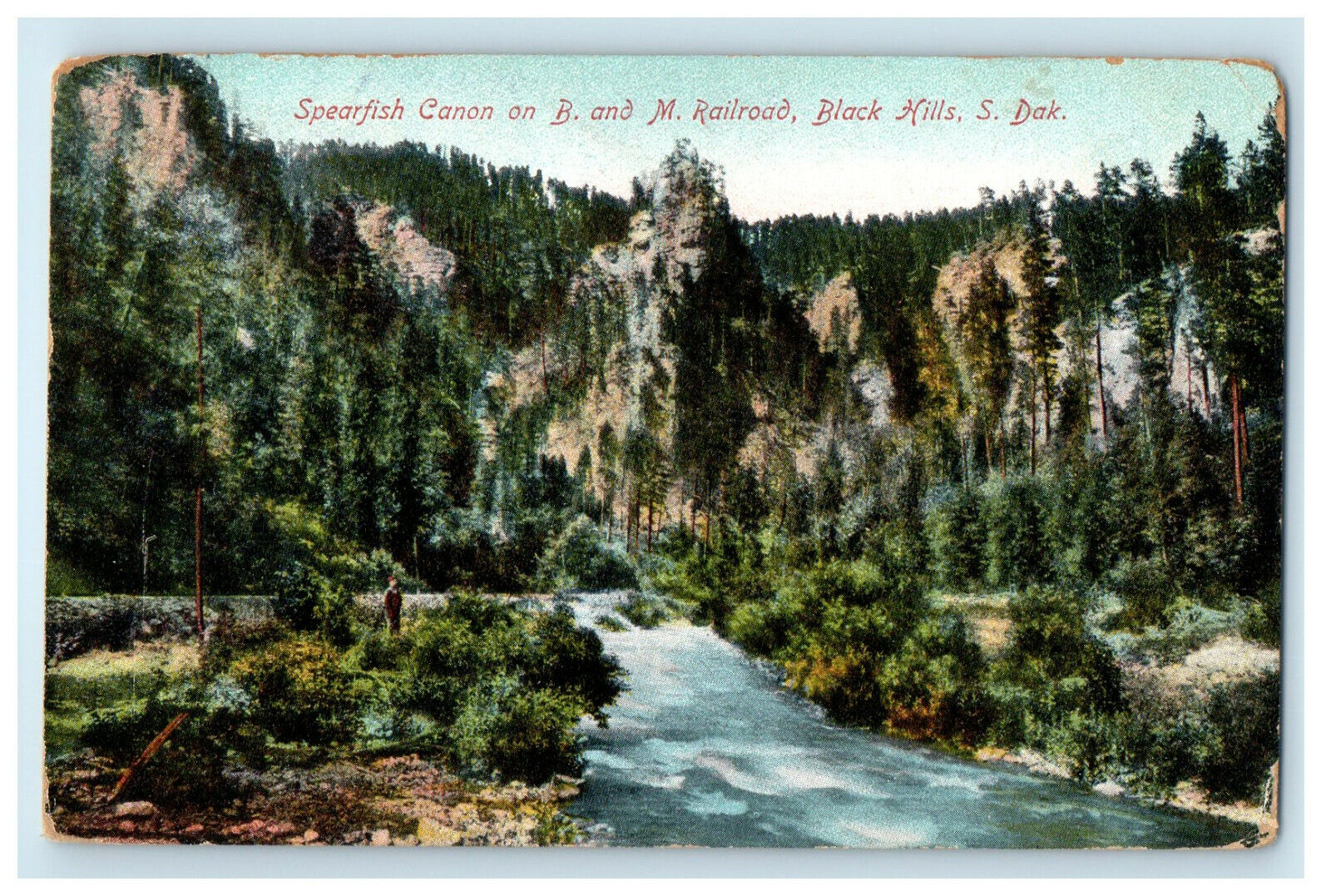 c1910s Spearfish Canon on B and M Railroad Black Hills South Dakota SD Postcard