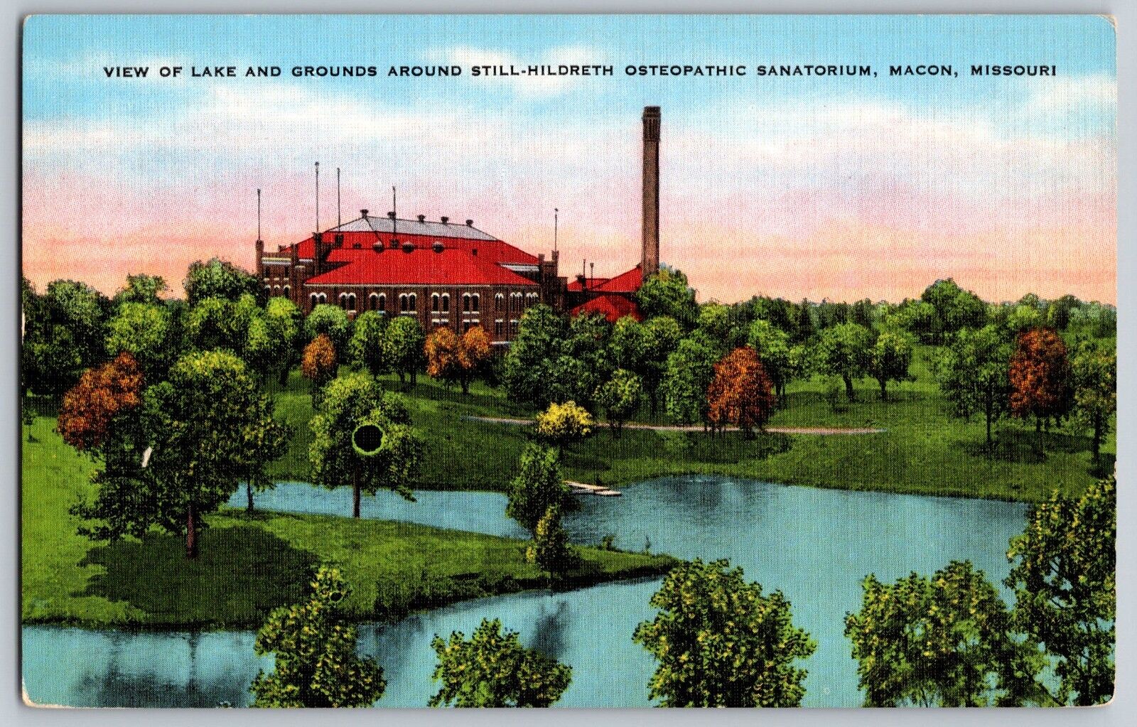 Postcard Still Hildreth Osteopathic Sanatorium Macon Missouri C7