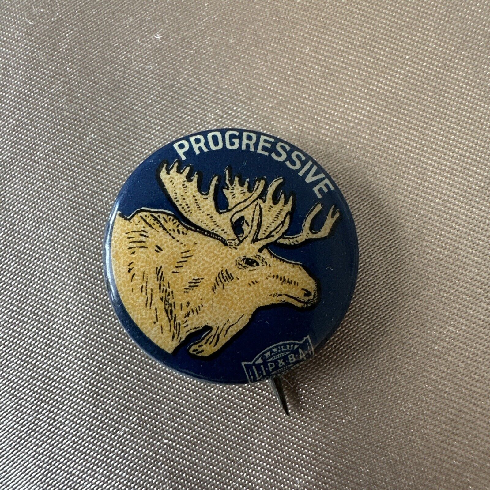 1912 Theodore Roosevelt Progressive Party Bull Moose Celluloid Pinback Button
