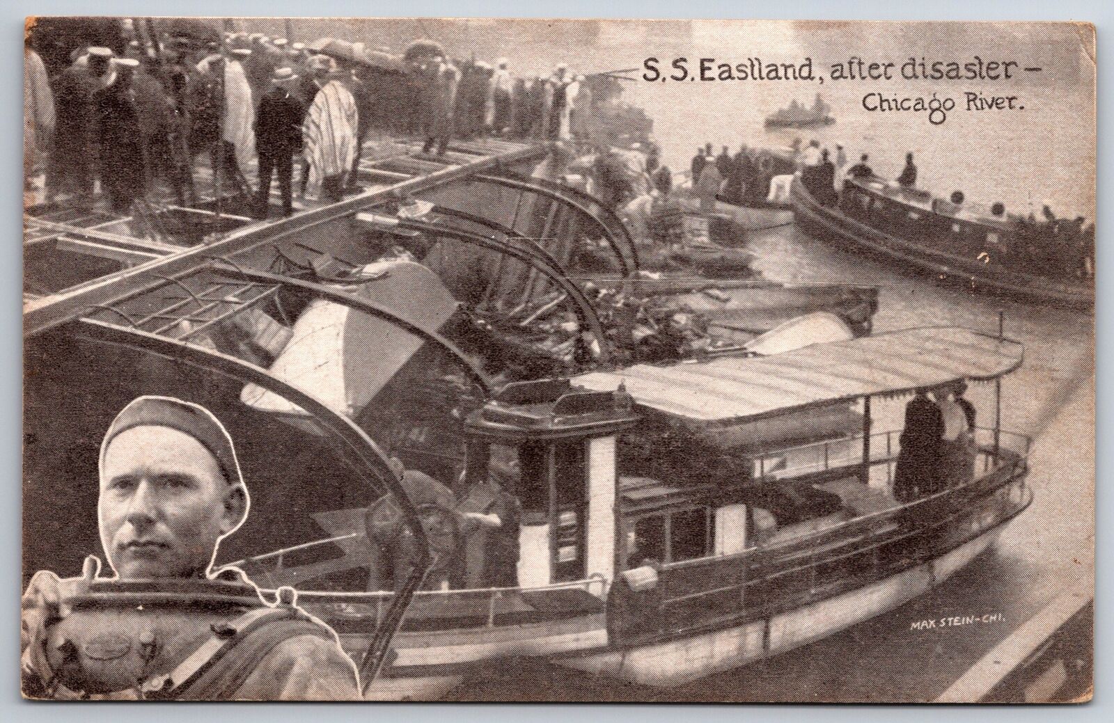 Chicago Illinois~1915~SS Eastland Passenger Liner After Disaster~Diver Closeup