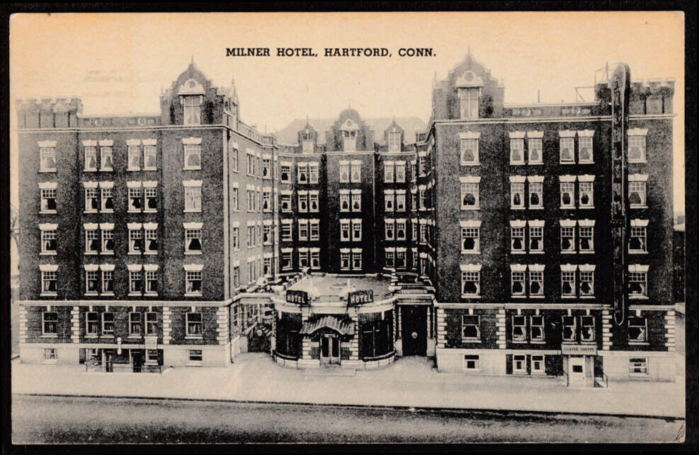 The Milner Hotel in Hartford CT postcard 1939