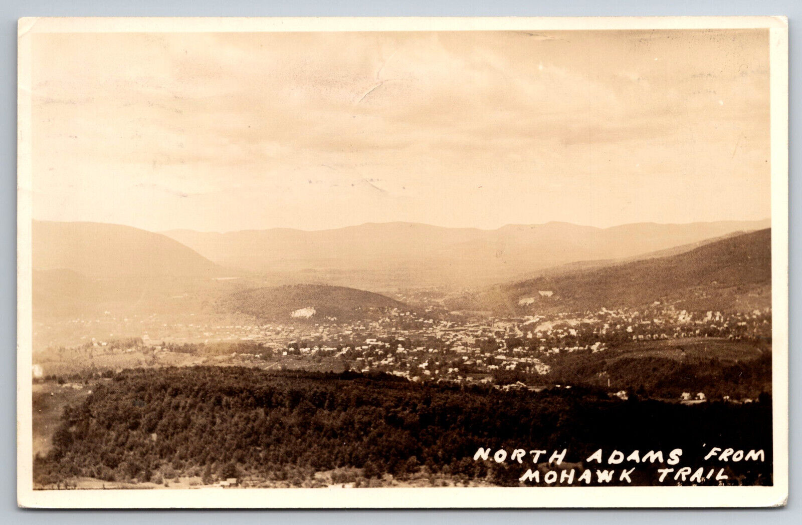 Vintage Postcard MA North Adams Aerial View c1932 Real Photo ~7850