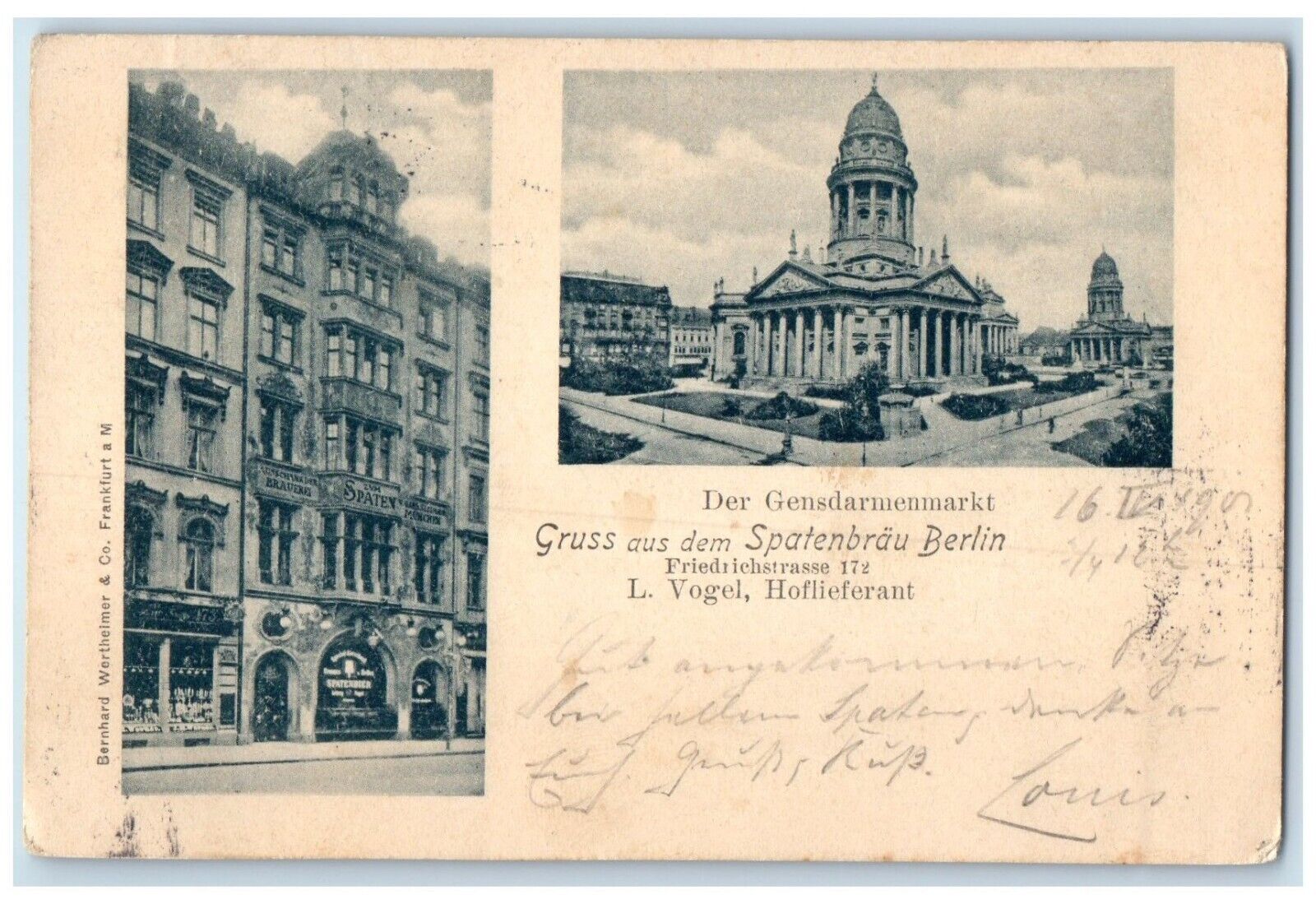 1901 Greetings From The Spatenbrau Berlin Germany Multiview Postcard