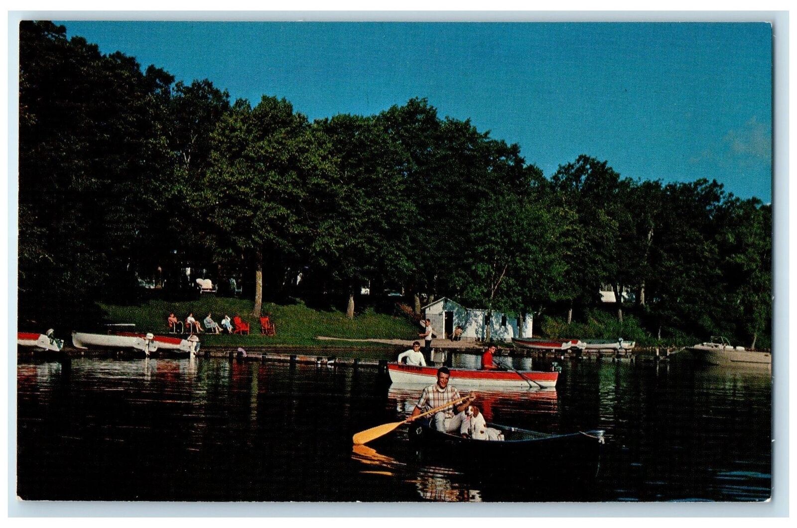 c1960's Royal Oaks Resort Fishing And Canoeing Alexandria Minnesota MN Postcard