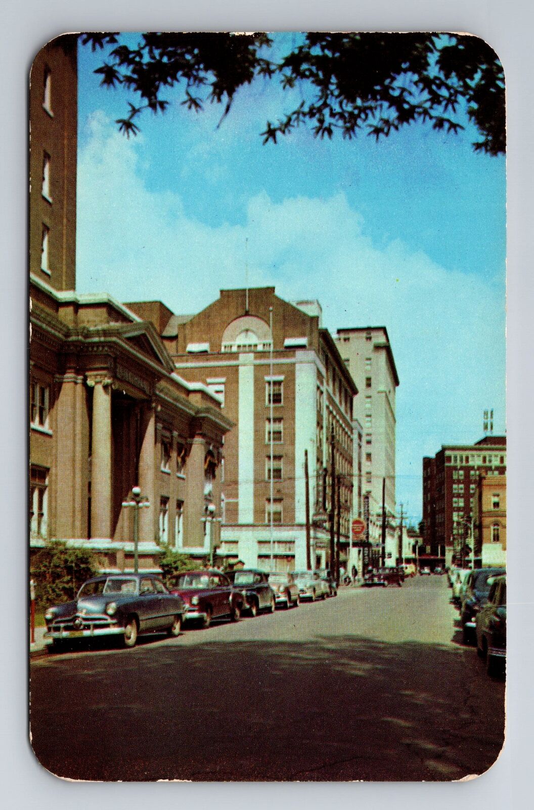 Monroe LA-Louisiana, St John Street, City Hall, Hotel, Vintage c1953 Postcard