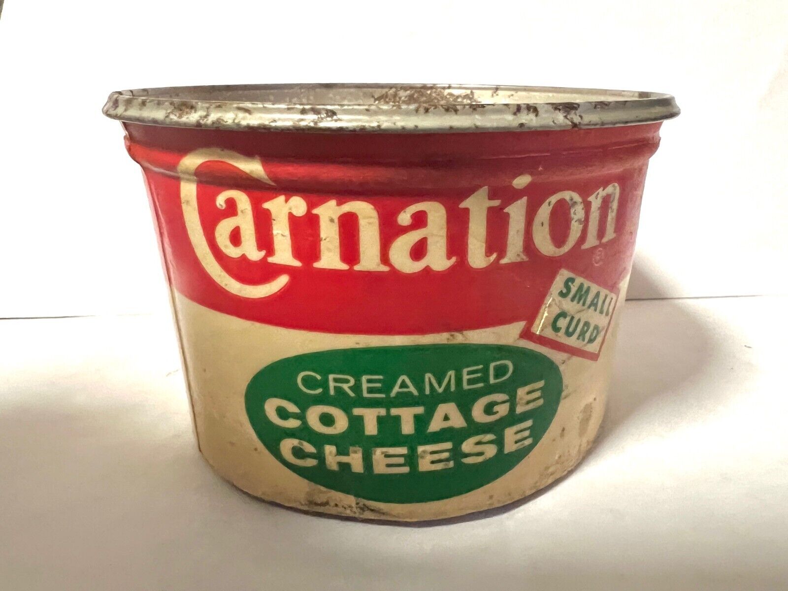 Vintage Antique Carnation Small Curd Creamed Cottage Cheese 1/2 Pint Container 