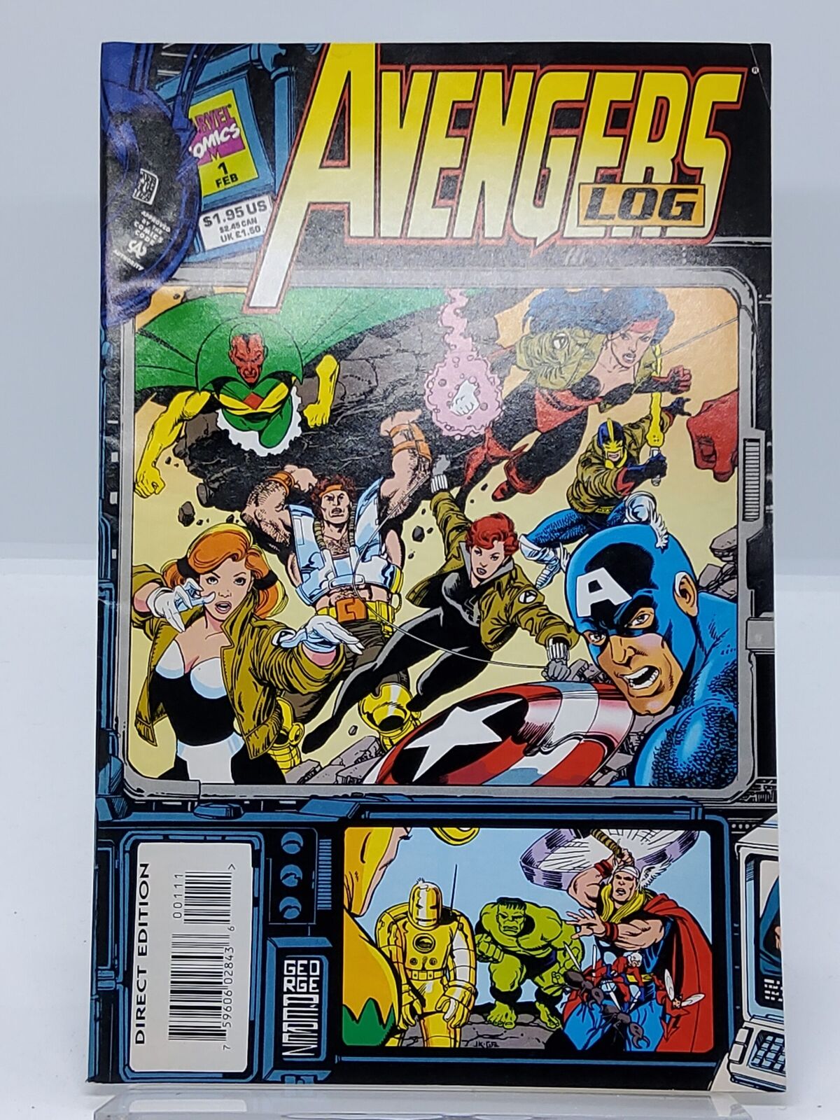 Avengers Log #1 VF/NM Perez Wraparound Marvel 1994
