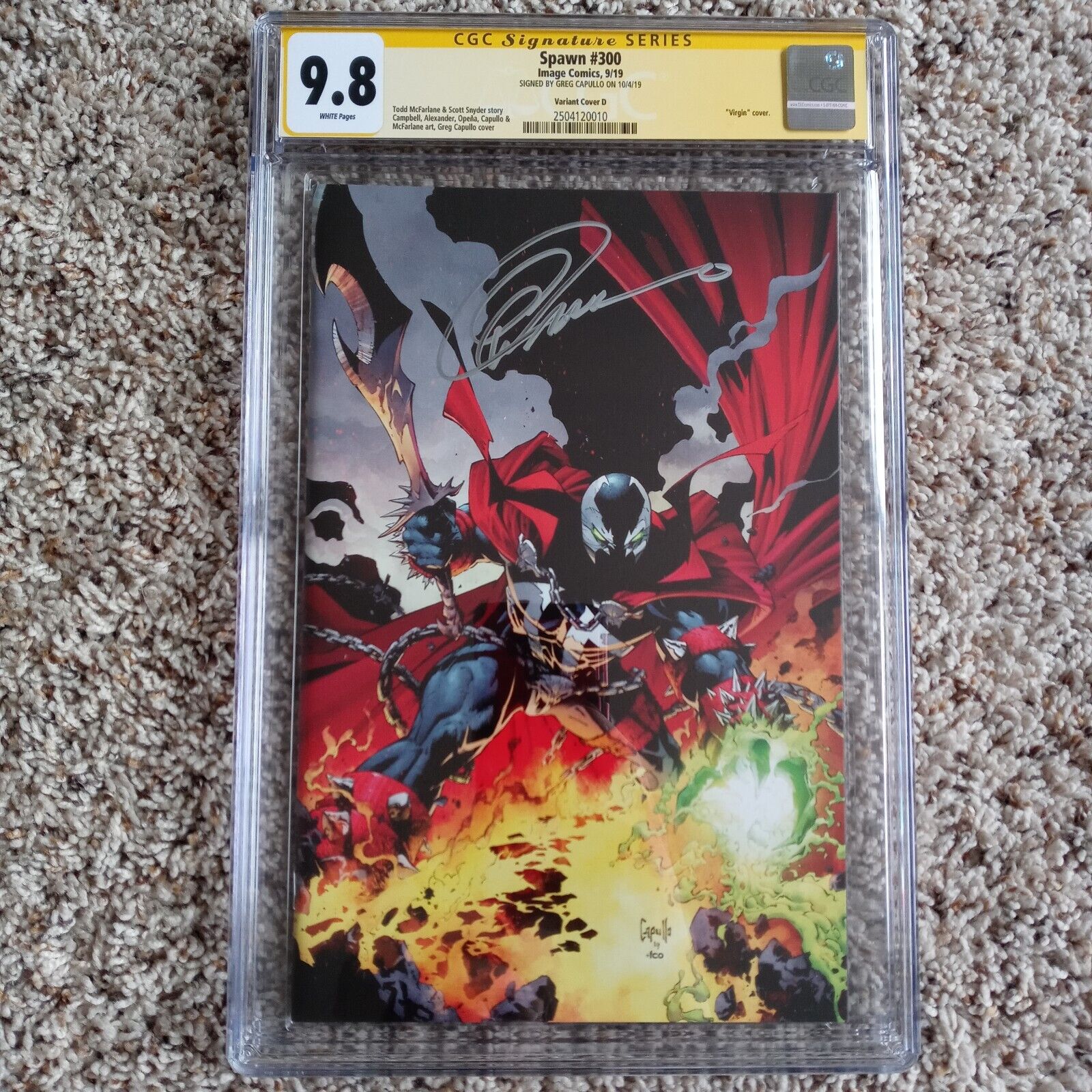 Spawn 300: Cover D🔥CGC 9.8 SS ✍️ Signed Capullo🔥Virgin Cover/Image Comics