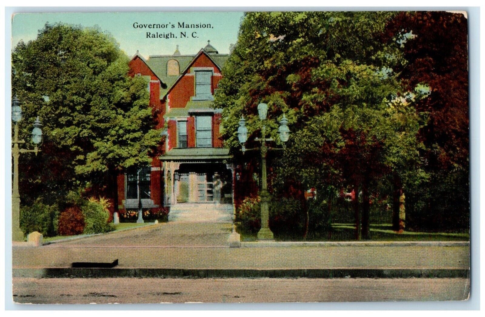 c1910\'s Governor\'s Mansion House Street Scene Raleigh North Carolina NC Postcard