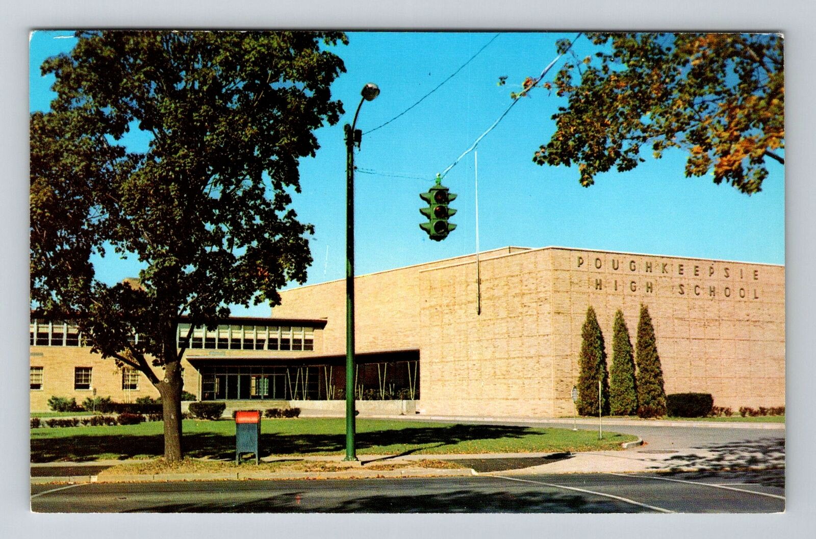 Poughkeepsie NY-New York, Poughkeepsie High School, Vintage Postcard