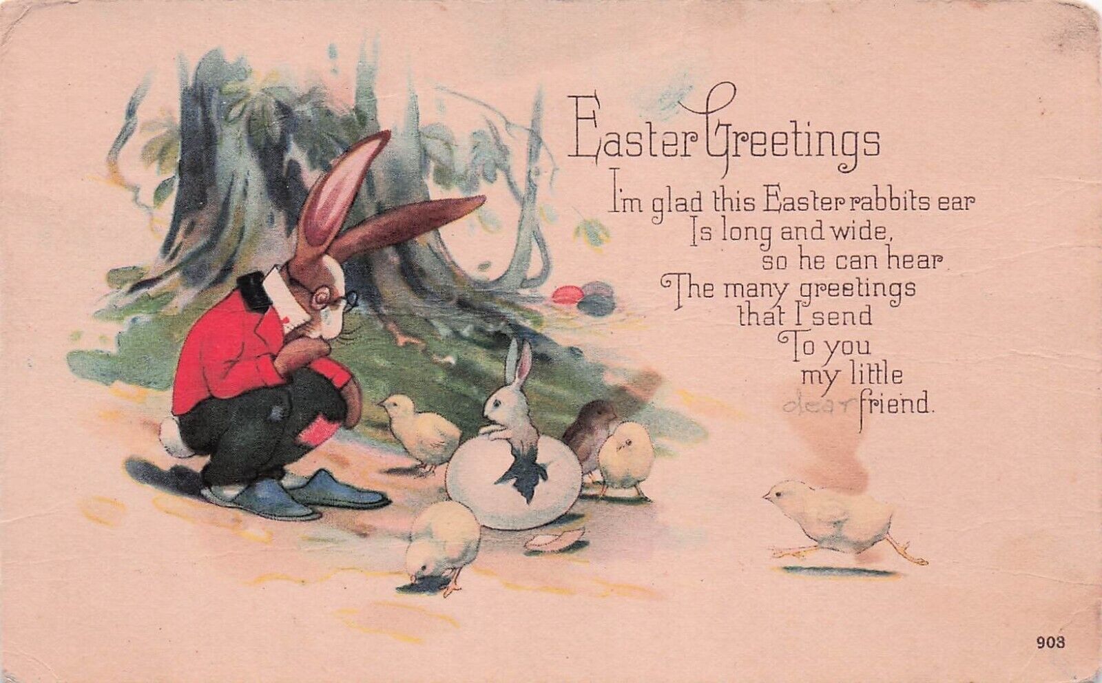 Postcard Vin (4) Easter Postcards. See desc. (2-Card #'s, 2-WO) (4-UP) (#737)