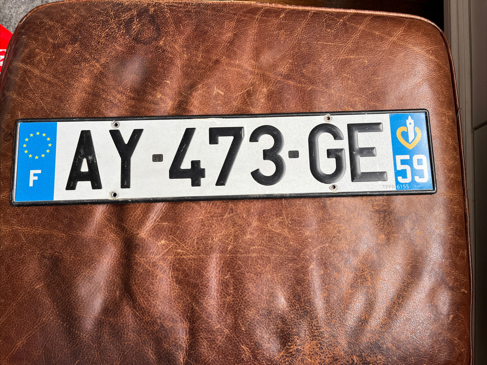 FRANCE 🇫🇷 LICENSE PLATE. French Tag Dept 59 Hauts-de-France # AY 473 GE