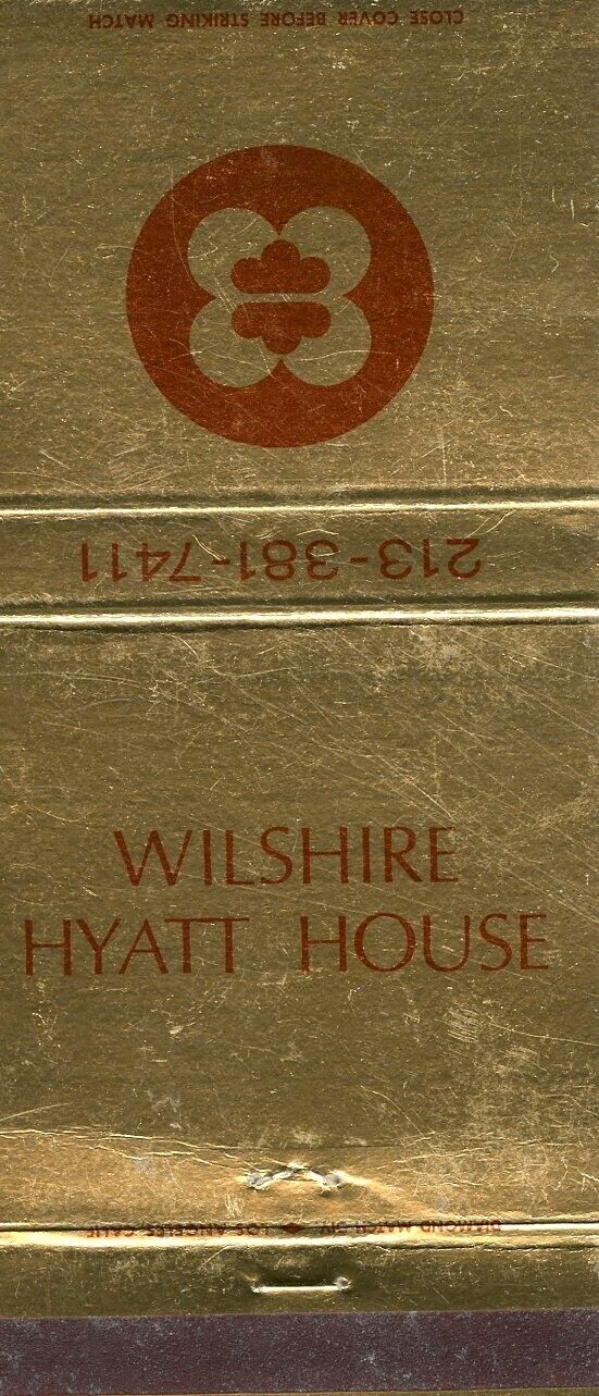 Wilshire Hyatt House, Los Angeles, California Matchbook