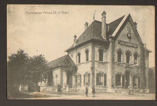FONTENAY-en-PARISIS (95) KINDERGARTEN & TOWN HALL very lively in 1924