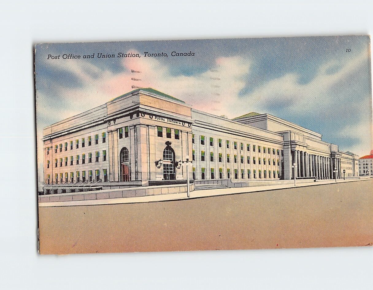 Postcard Post Office and Union Station Toronto Canada