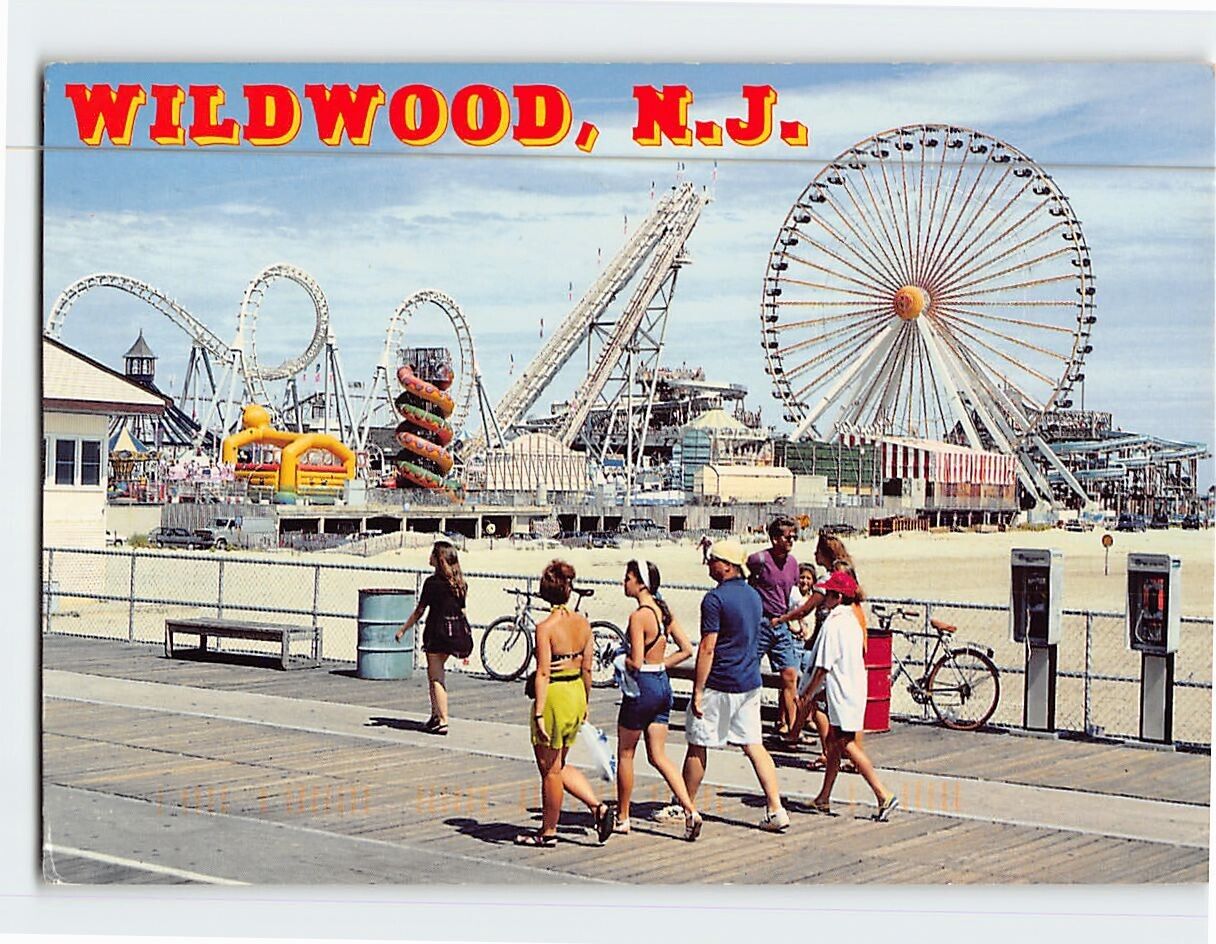 Postcard A view of the world famous boardwalk Wildwood New Jersey USA
