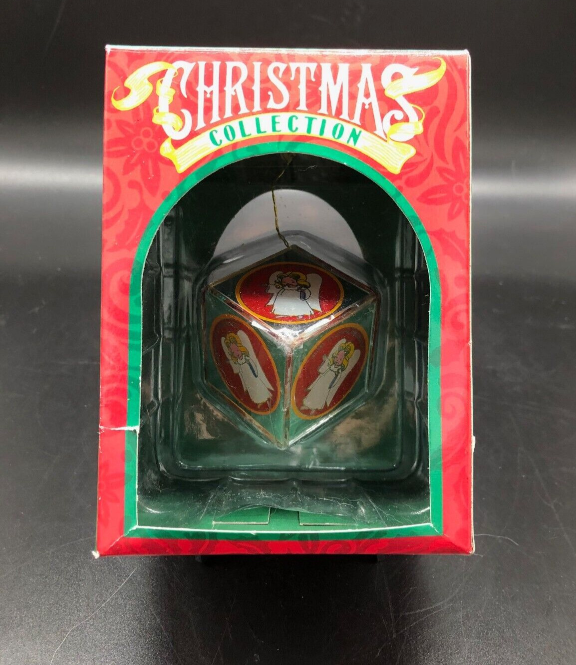 Vintage Christmas Collection Transparent Angel Cube Ornament, NIB