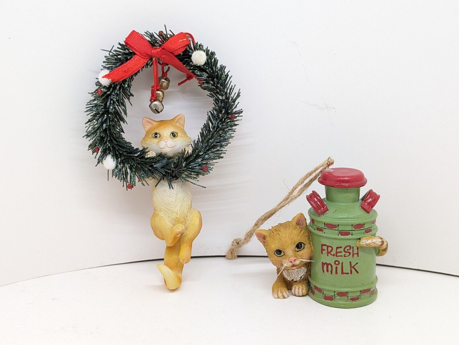 Vintage KSA Kitty Cat Hanging Christmas Ornaments Decorations
