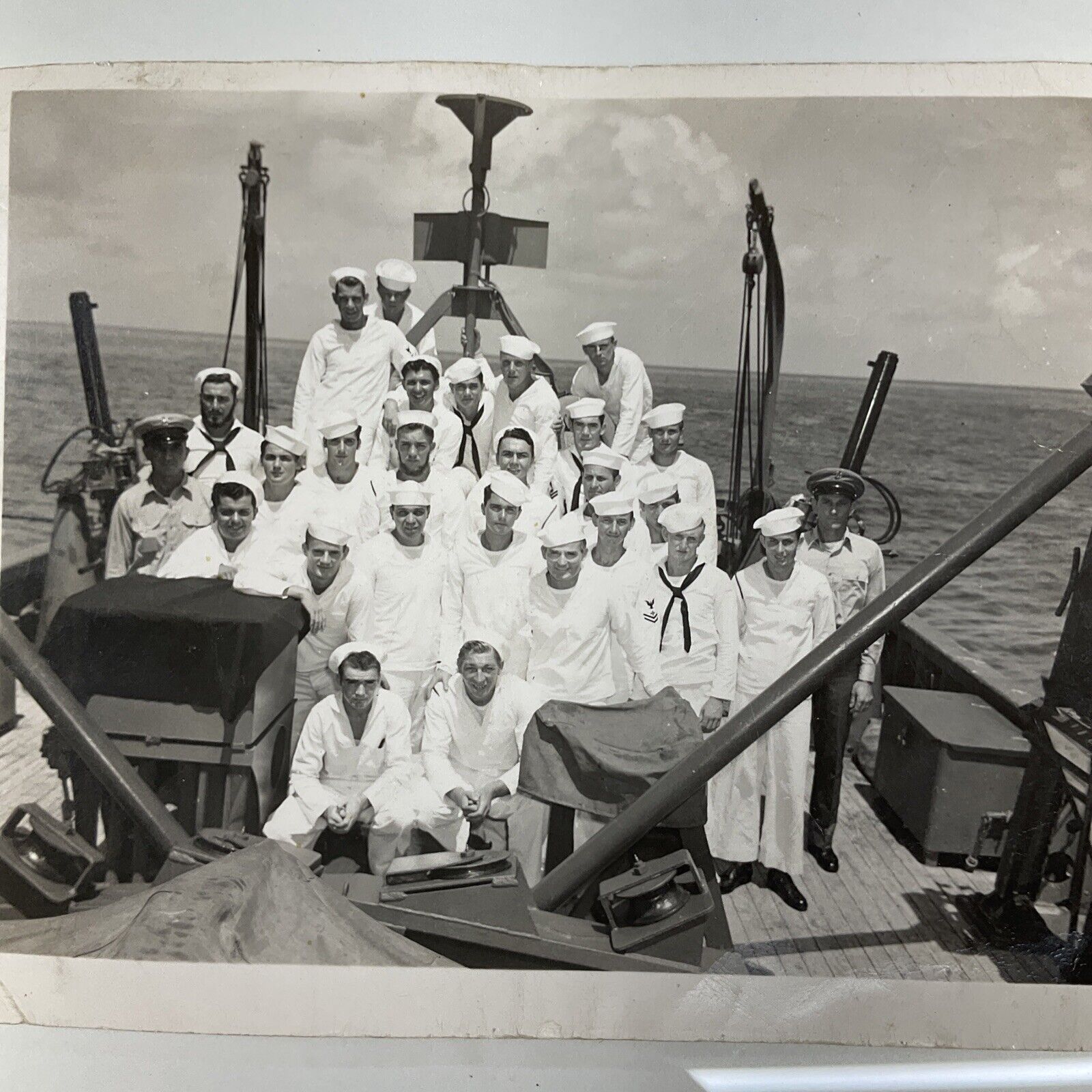 1944 (September) Photo of Navy Soldiers on a Ship at Sea 4x5.25\