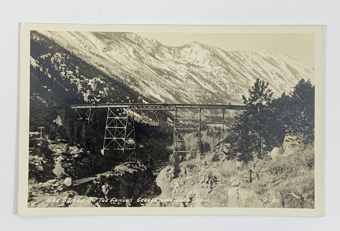 RPPC High Bridge on the Famous Georgetown Loop Colorado Real Photo Postcard