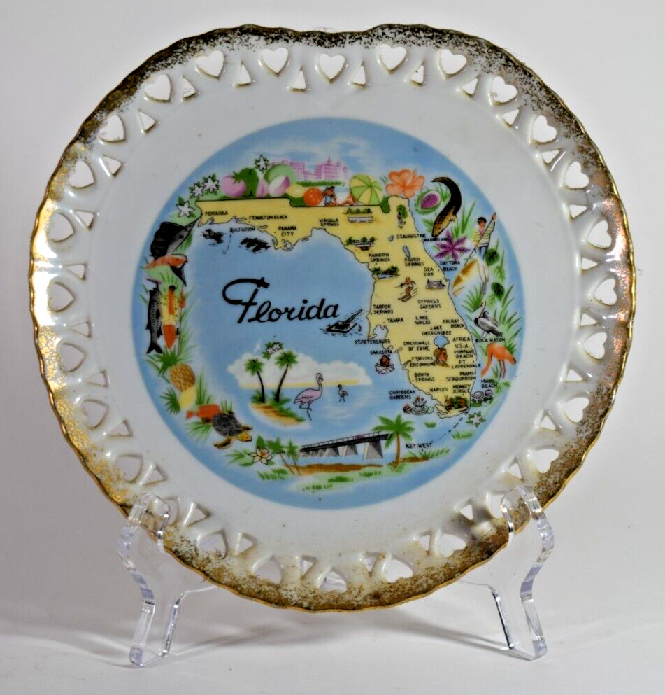 Vintage 1950s Florida State  Souvenir Plate