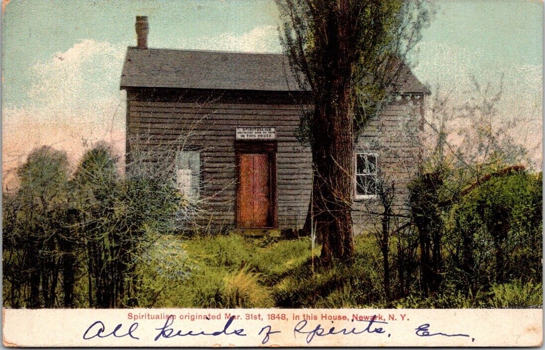 Newark NY 1909 Spiritualism House Originated March 31 1848 Vintage Postcard