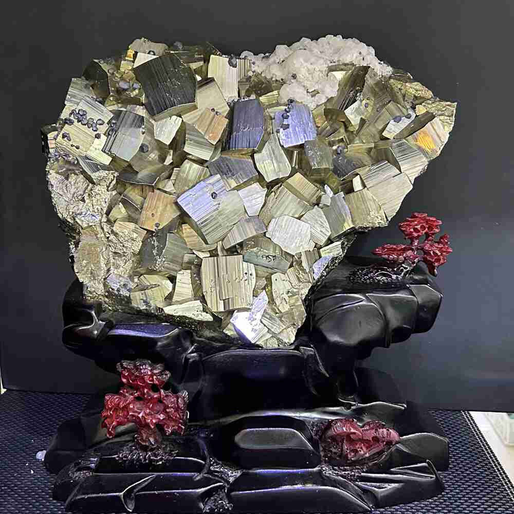 59.4LB A+ Top Natural Chalcopyrite Quartz Crystal Cluster Mineral Specimen Reiki
