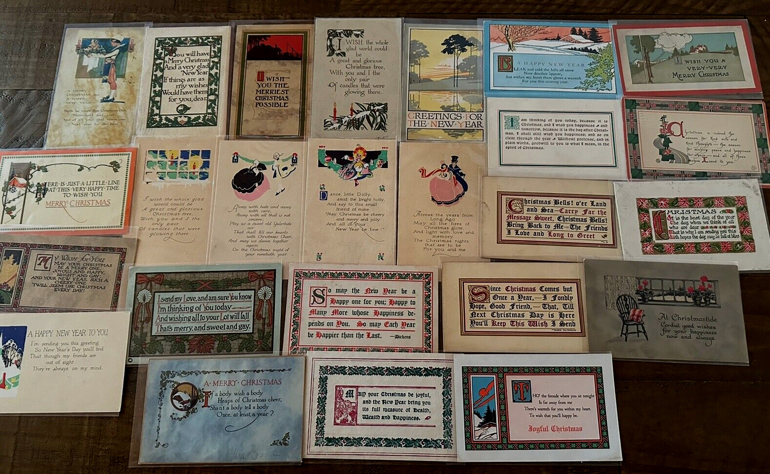 Lot of 25~Arts & Crafts~Christmas & New Year\'s ~ Postcards~Various Publishers~