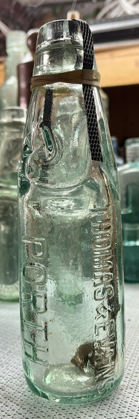 1895 Codd Marble Mineral Bottle - Rare BEAVIS PATENT - 6oz - PORTH (H511)