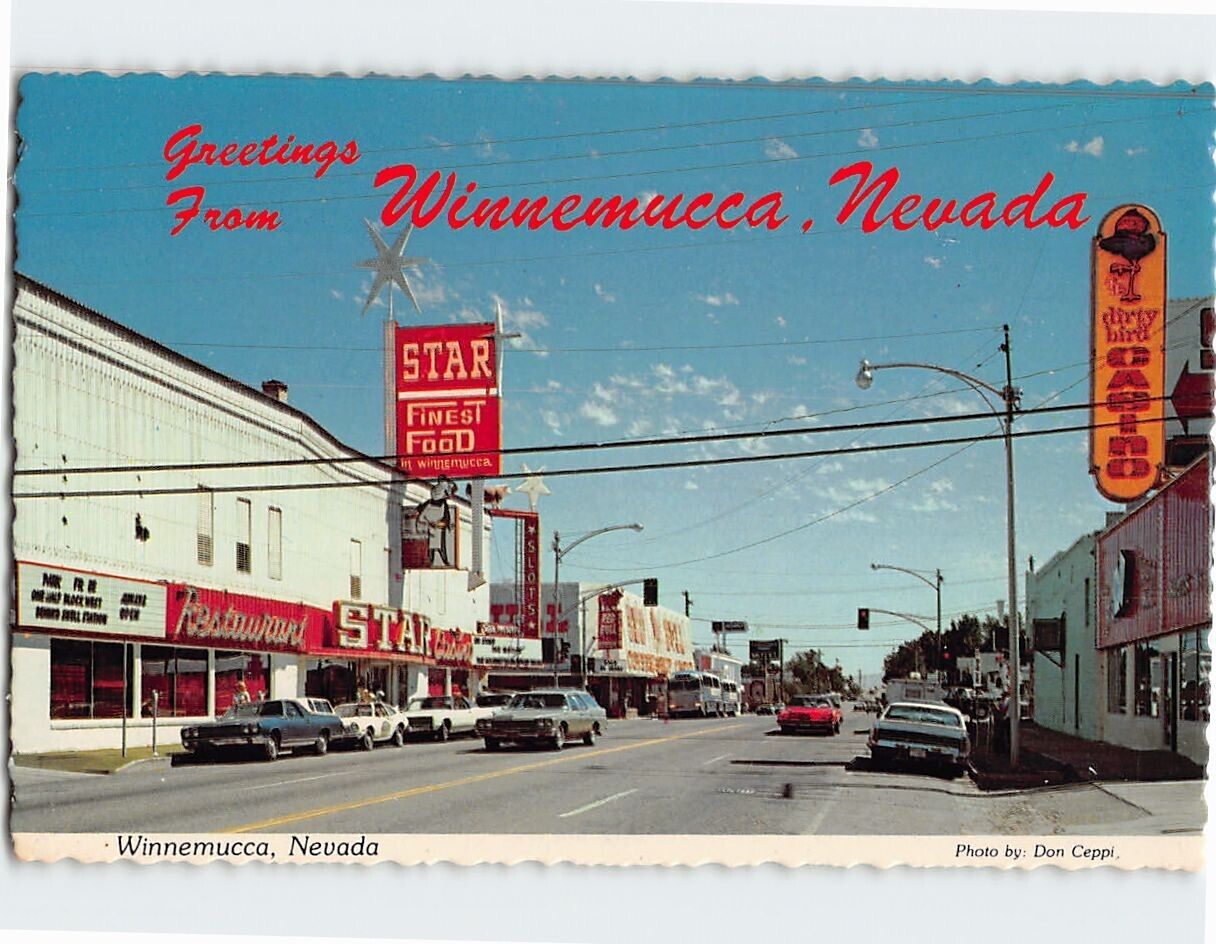 Postcard Street Scene in Winnemucca Nevada USA