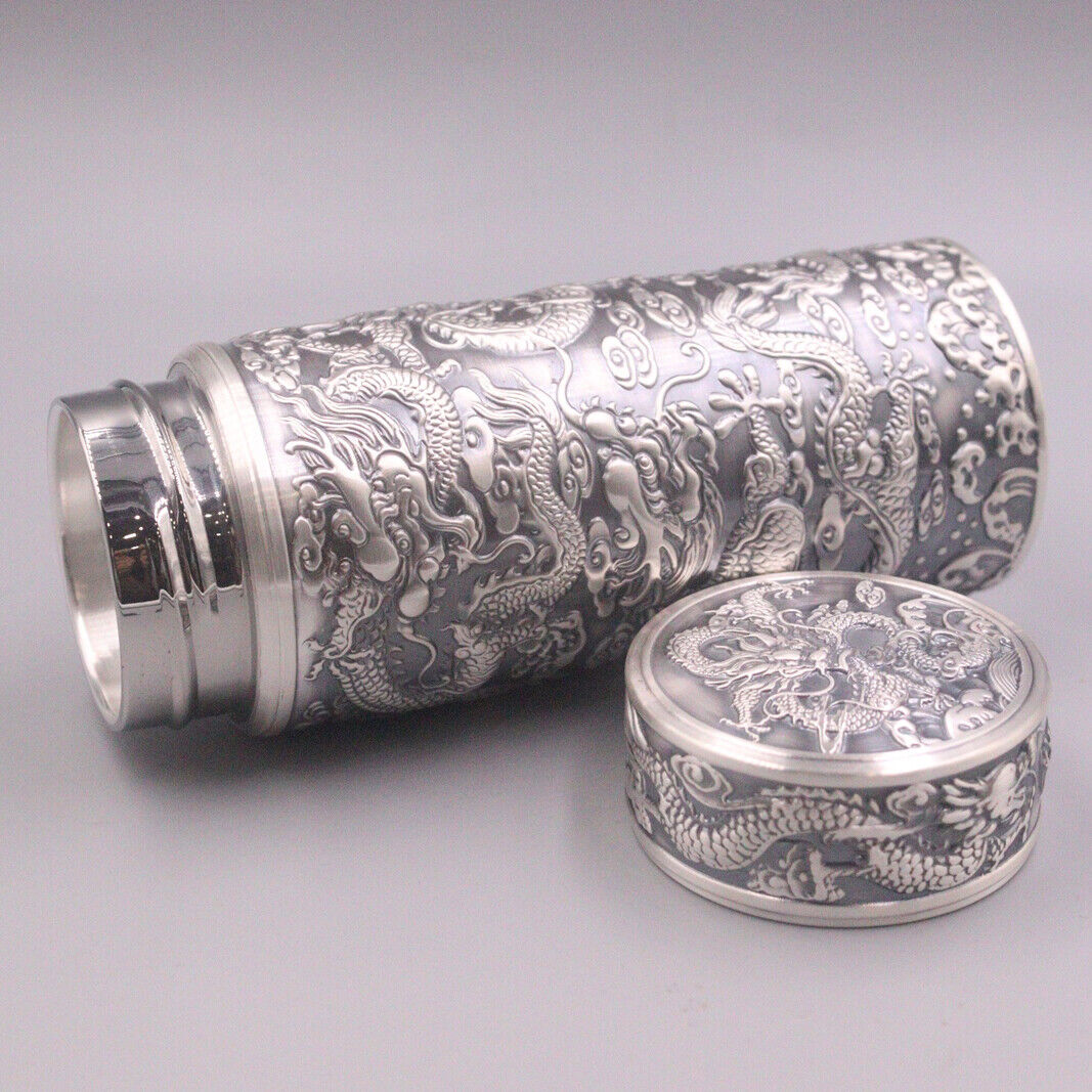 999 Pure Silver Water Cup Dragon Fine Silver Inner Container Vacuum Cup /70G