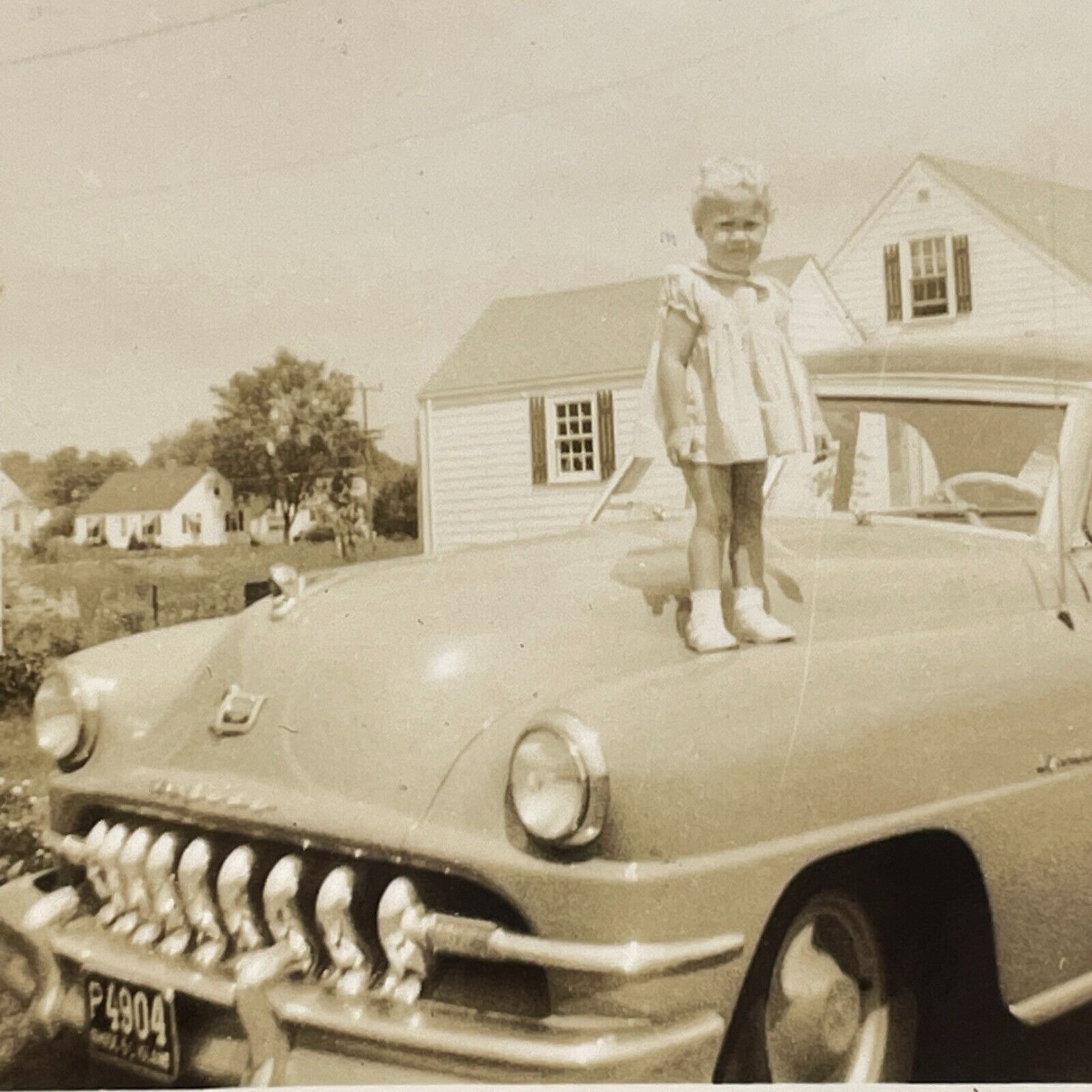 AZI Vintage Photo Desoto Car Automobile Americana Girl 1951