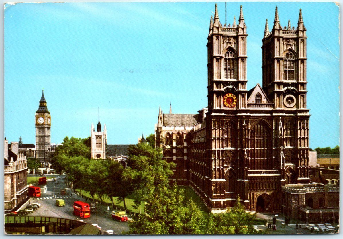 Postcard - Westminster Abbey And Big Ben - London, England