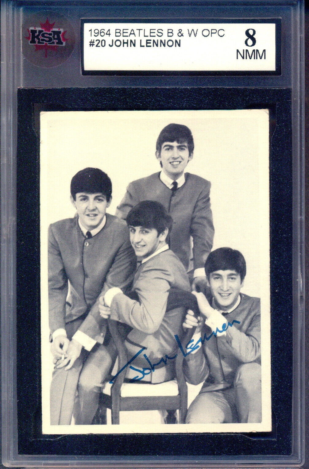 1964 Topps O-Pee-Chee OPC Beatles B & W #20 John Lennon Paul Ringo KSA 8 NM-MINT