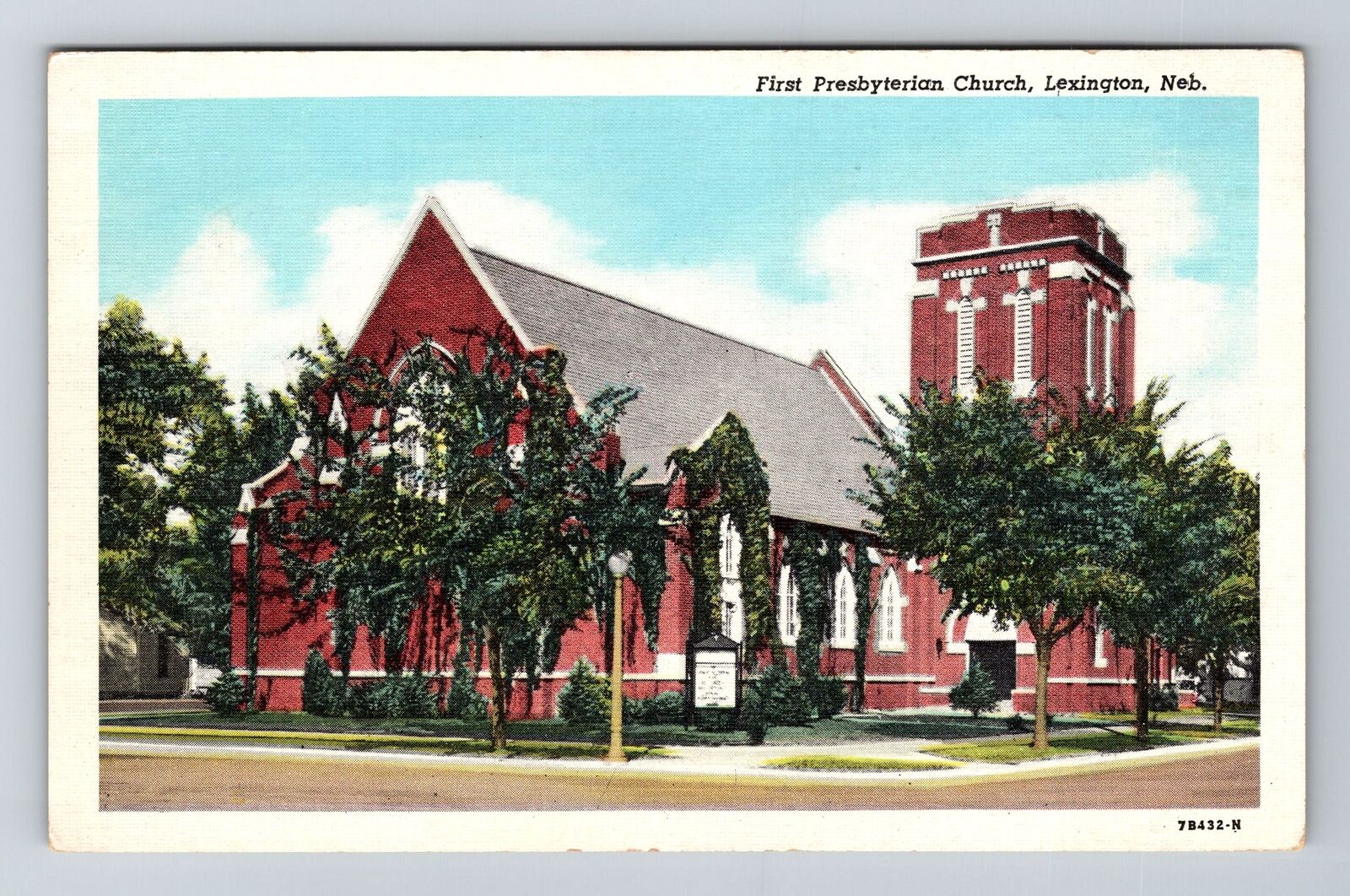 Lexington NE-Nebraska, First Presbyterian Church Vintage Souvenir Postcard