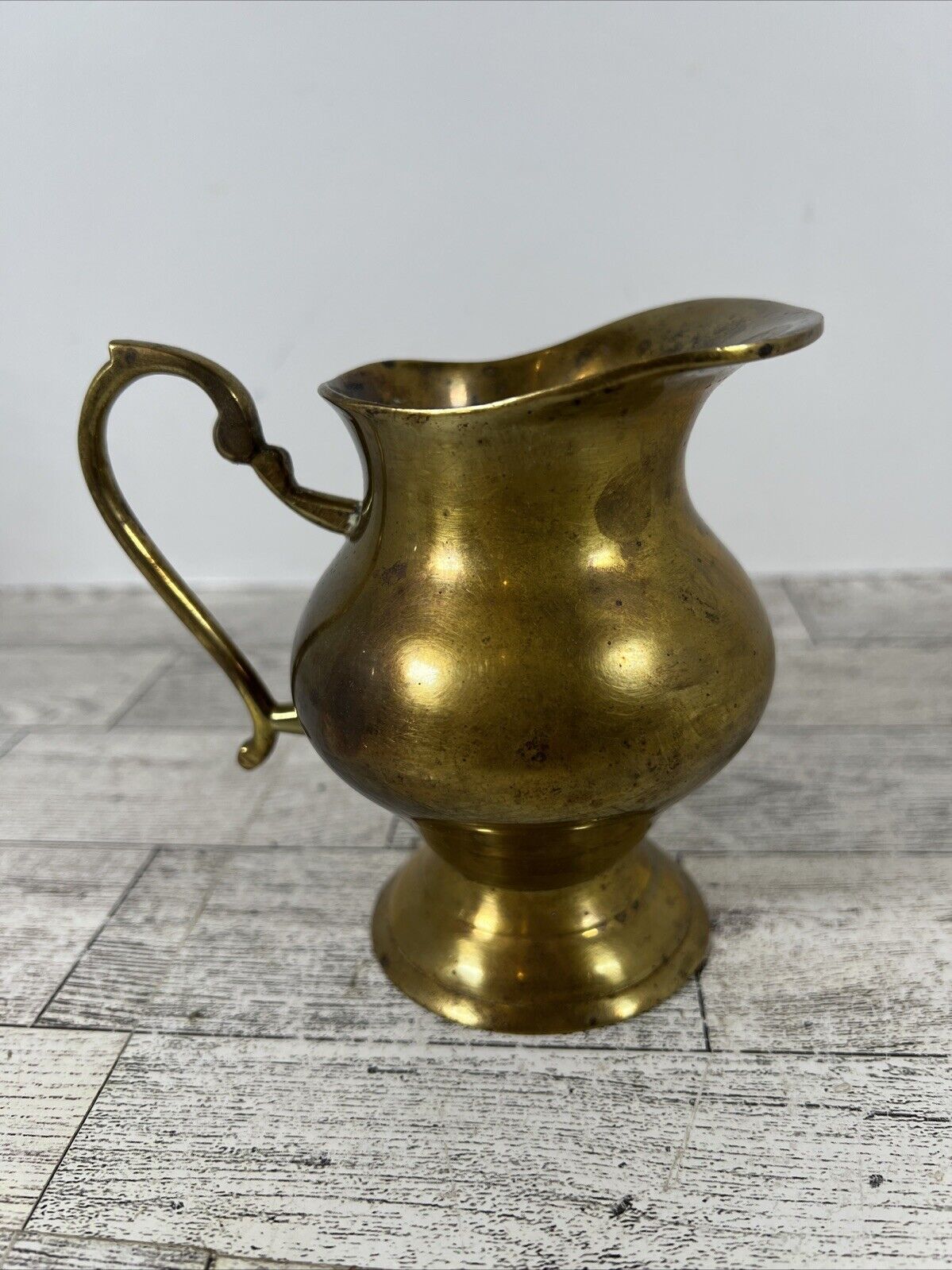 Vintage Solid Brass Water Pitcher Brass Jug With Ornate Handle